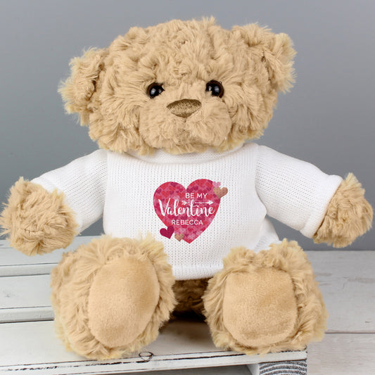 Personalised Valentine's Day Confetti Hearts Teddy Bear