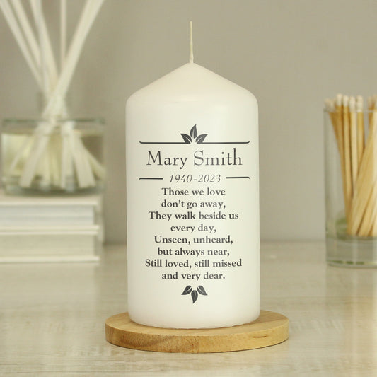 Personalised Sentiments 'Those We Love' Pillar Candle