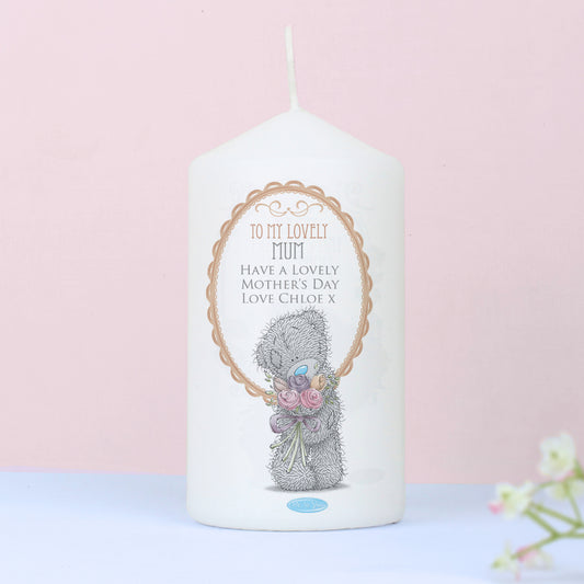 Personalised Me to You Flowers Pillar Candle For Her