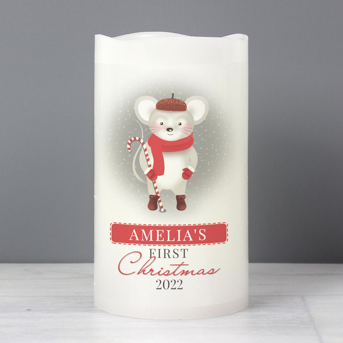 Personalised '1st Christmas' Mouse Night Light LED Candle