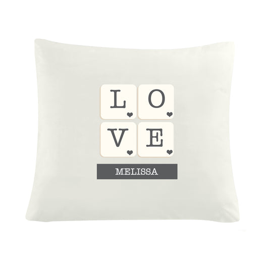 Personalised LOVE Tiles Cushion