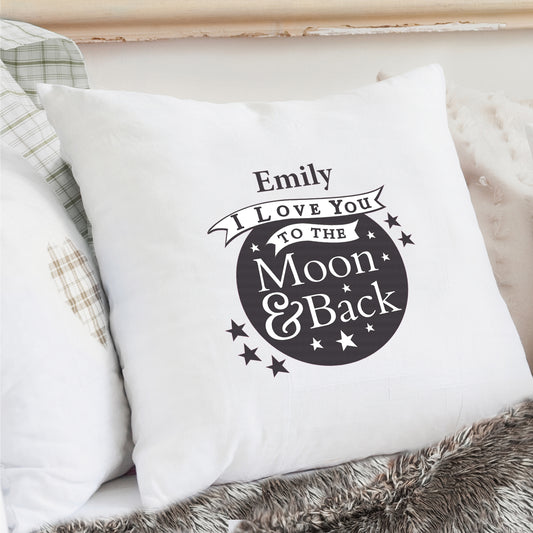 Personalised To the Moon and Back...Cream Cushion