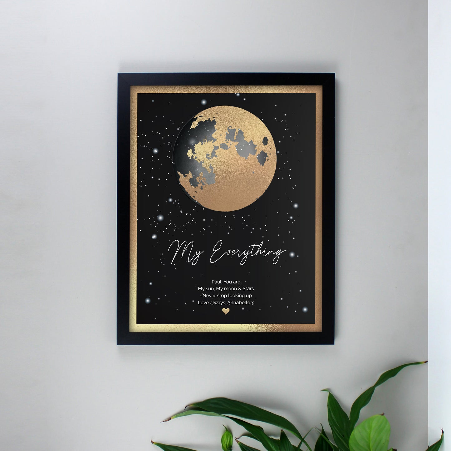 Personalised You Are My Sun My Moon Black Framed Print