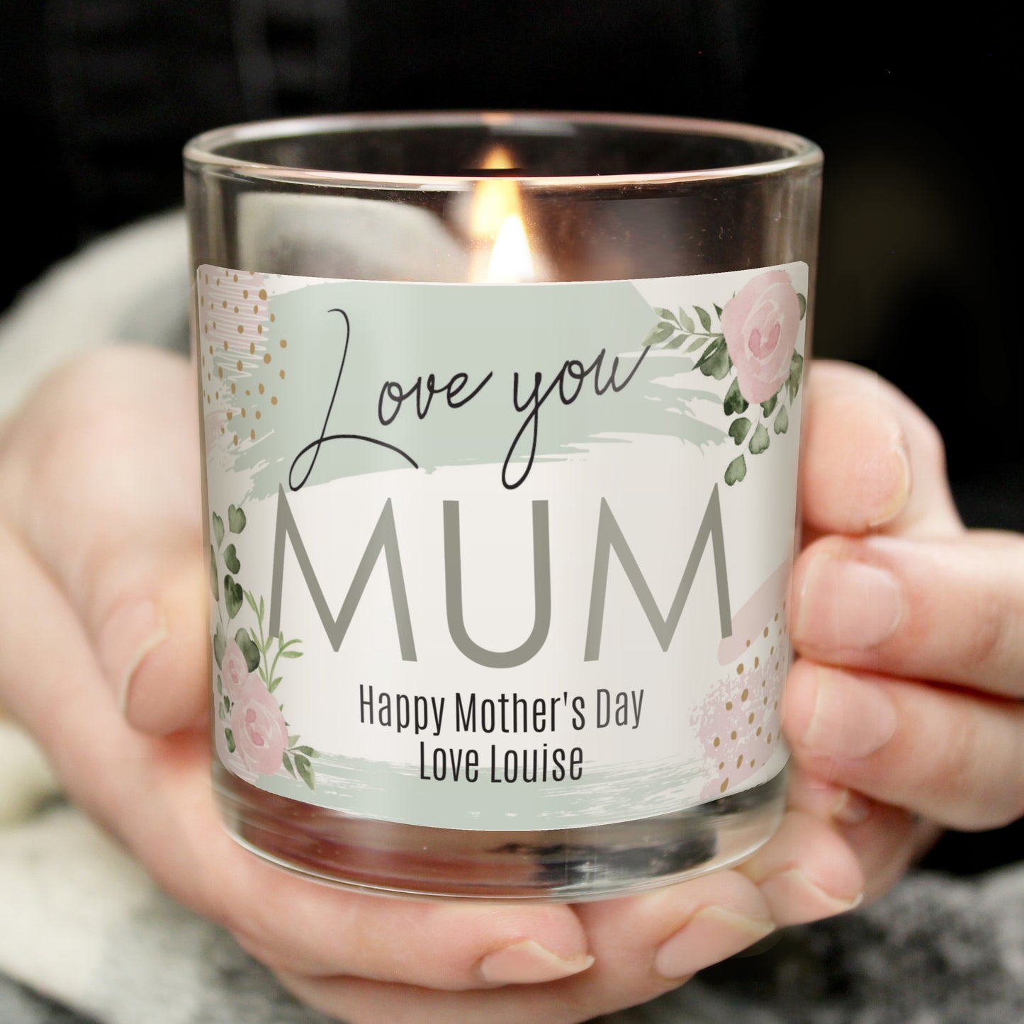 Personalised Abstract Rose Scented Jar Candle