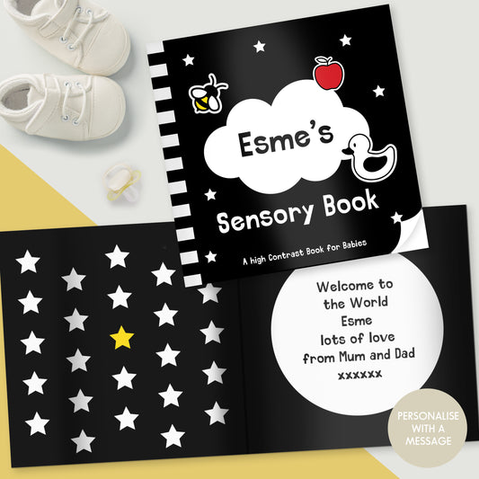 Personalised High Contrast Black and White Baby Book