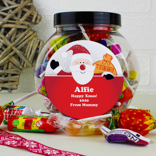 Personalised Santa Round Sweet Jar