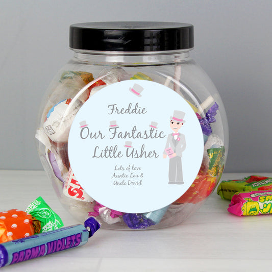 Personalised Fabulous Usher Round Sweet Jar