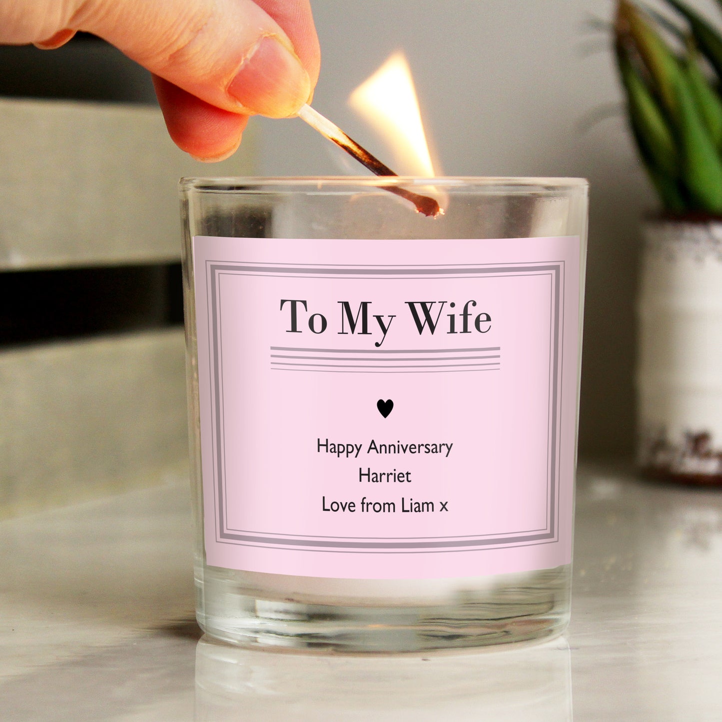 Personalised Classic Pink Scented Jar Candle