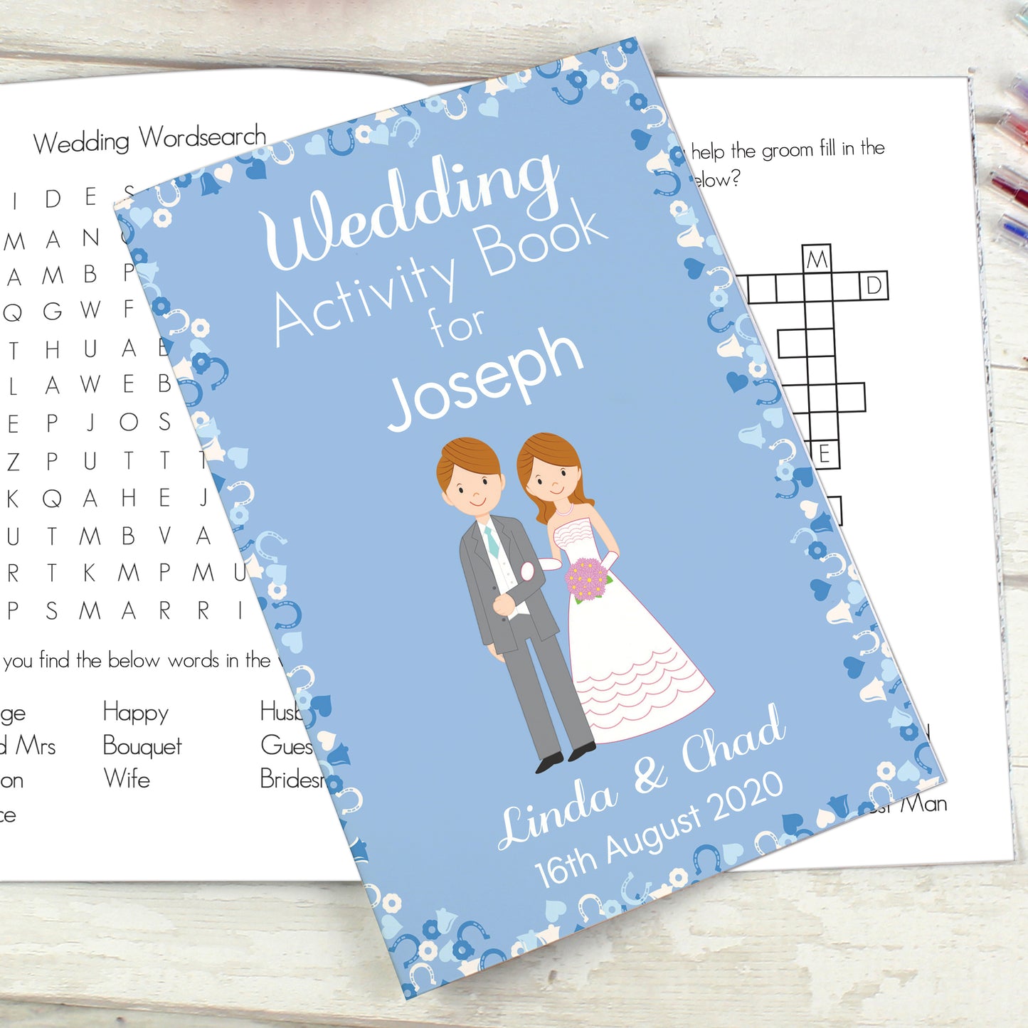 Personalised Wedding Activity Book for Boys