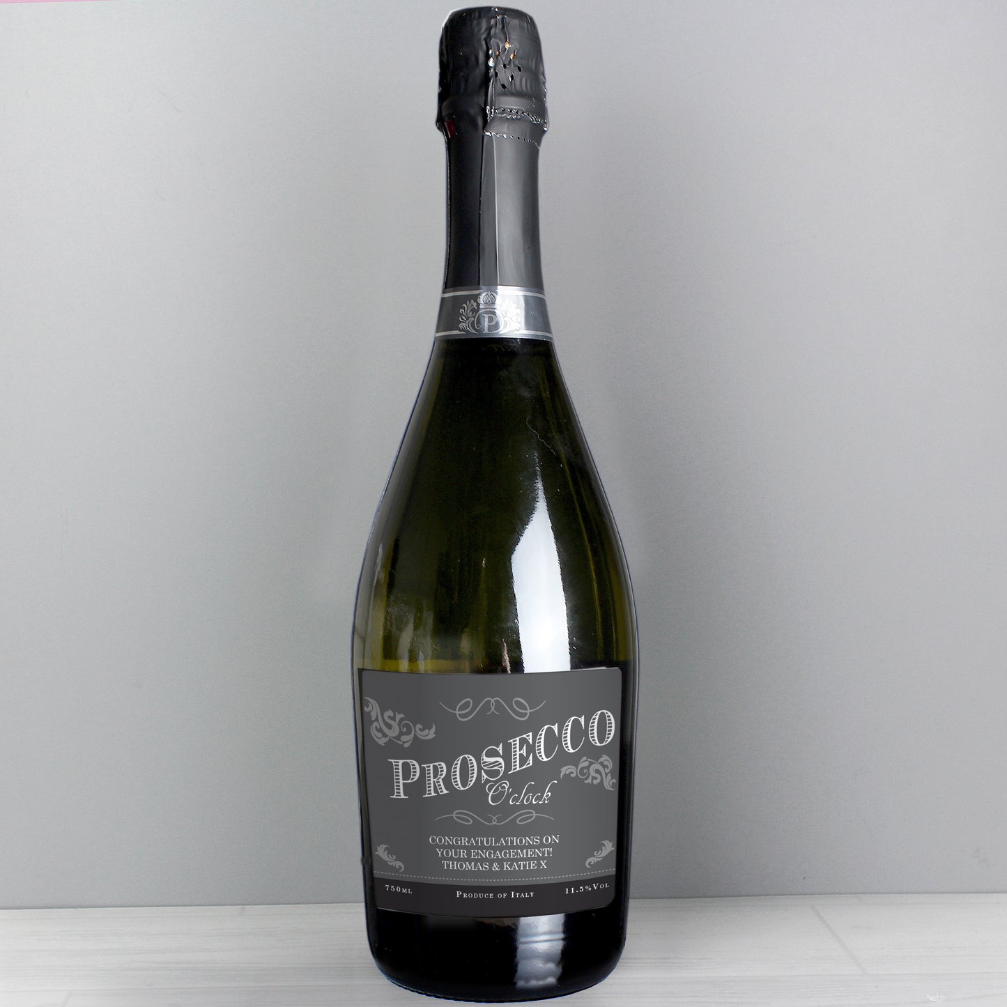 Personalised 'Prosecco O'Clock' Bottle of Prosecco