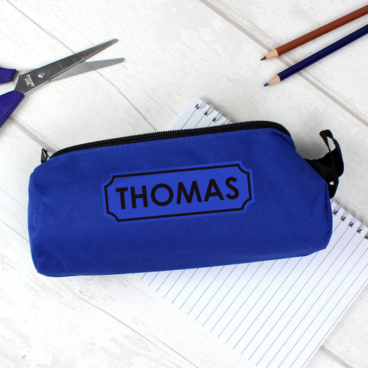 Personalised Blue Pencil Case