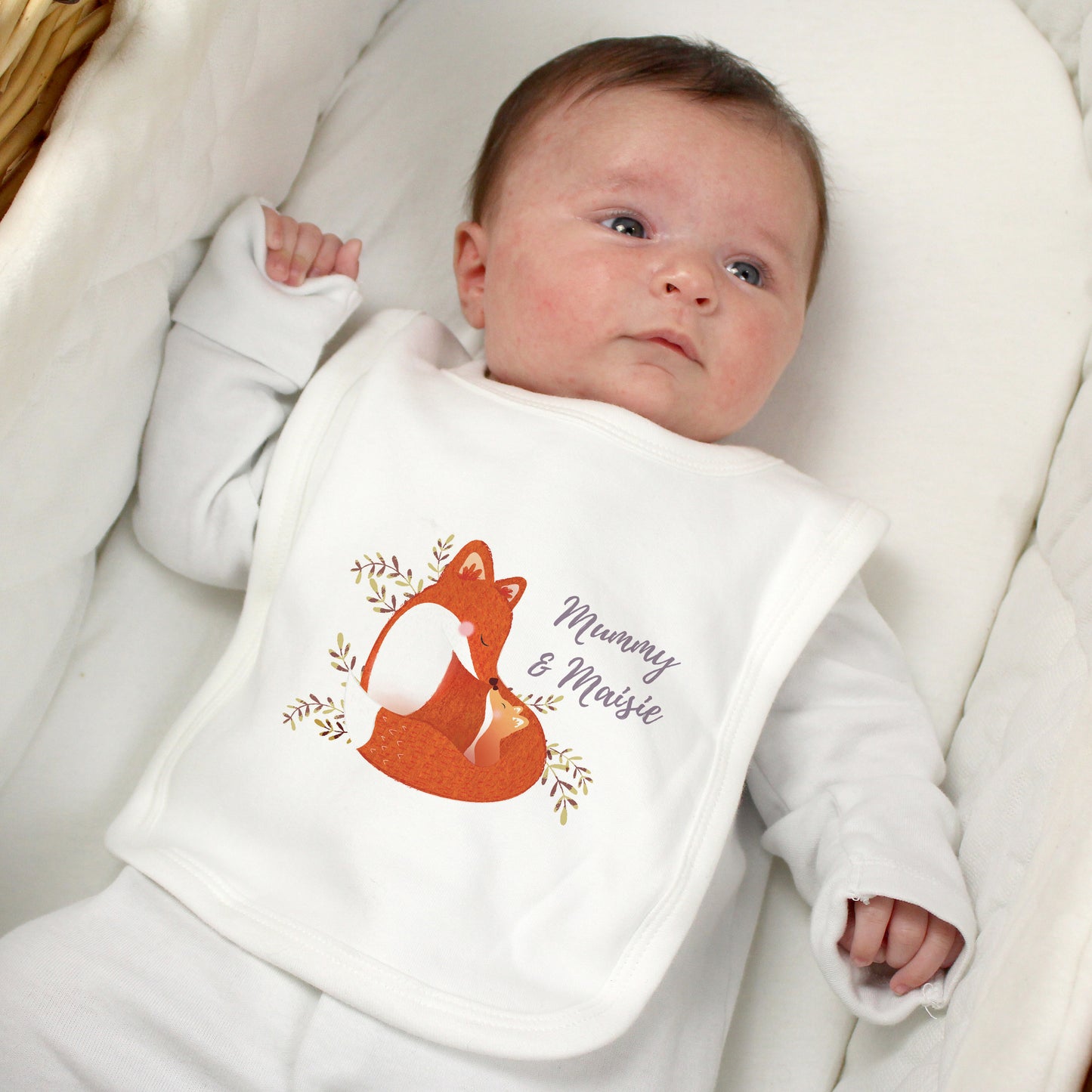 Personalised Mummy and Me Fox Bib