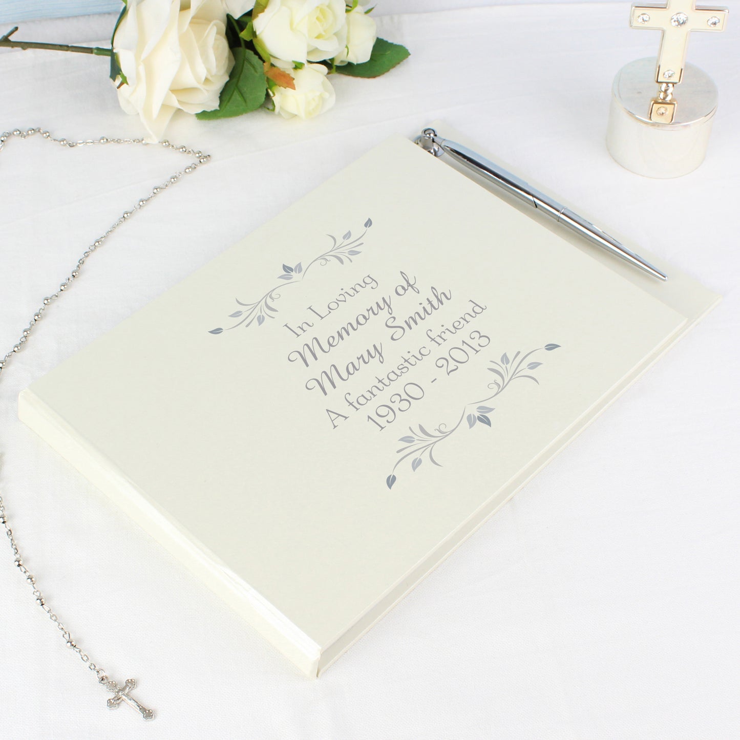 Personalised Sentiments Hardback Guest Book & Pen