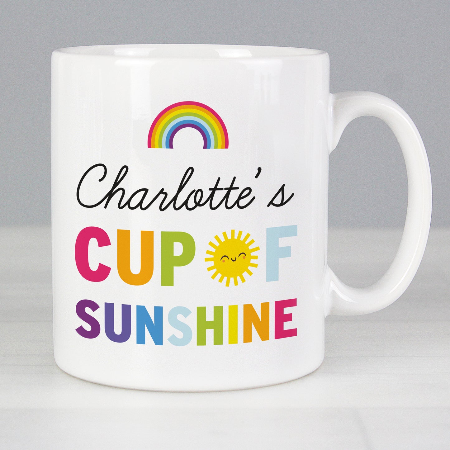 Personalised Rainbow Cup of Sunshine Mug