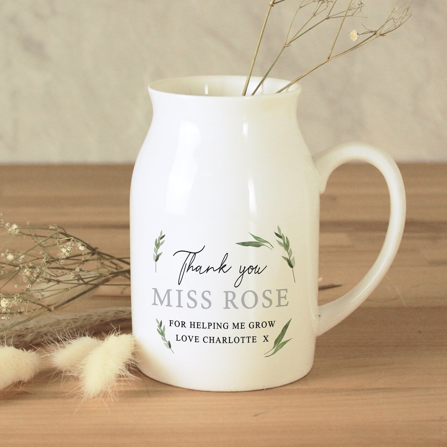 Personalised Botanical Flower Jug Vase