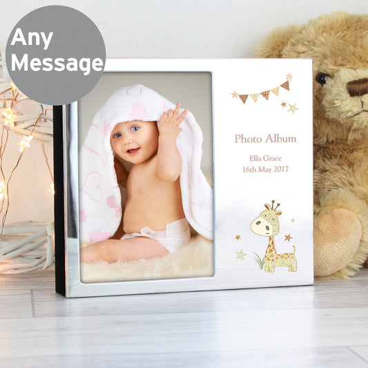 Personalised Hessian Giraffe 6x4 Photo Frame Album