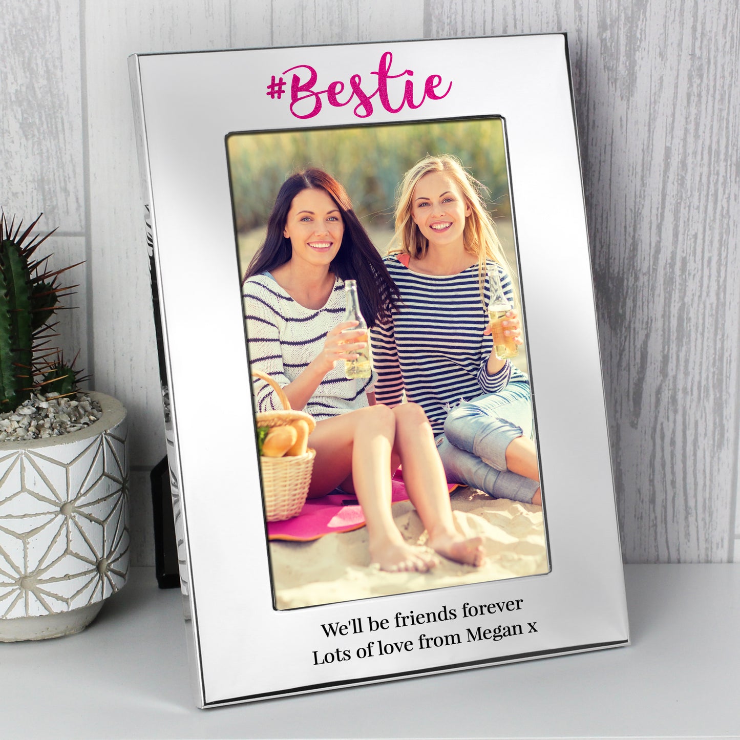 Personalised #Bestie 6x4 Silver Photo Frame