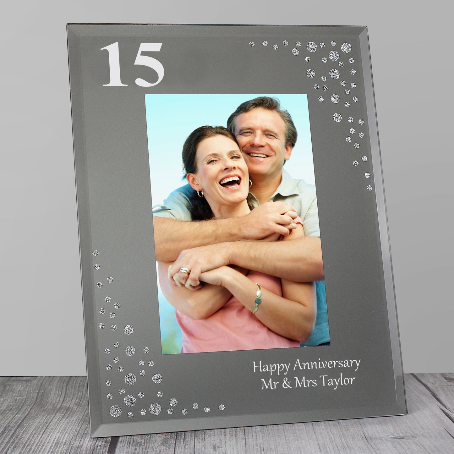 Personalised Big Age 6x4 Diamante Glass Photo Frame