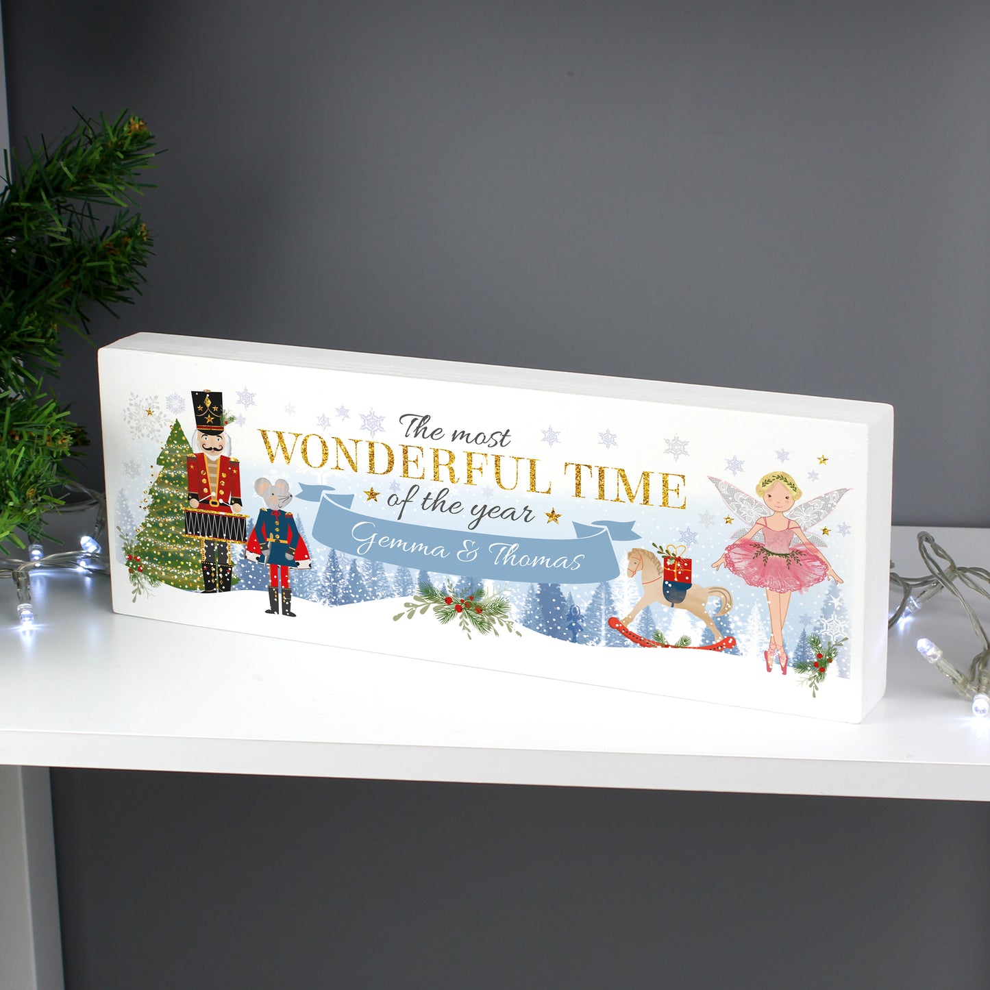 Personalised Nutcracker Wooden Block Sign