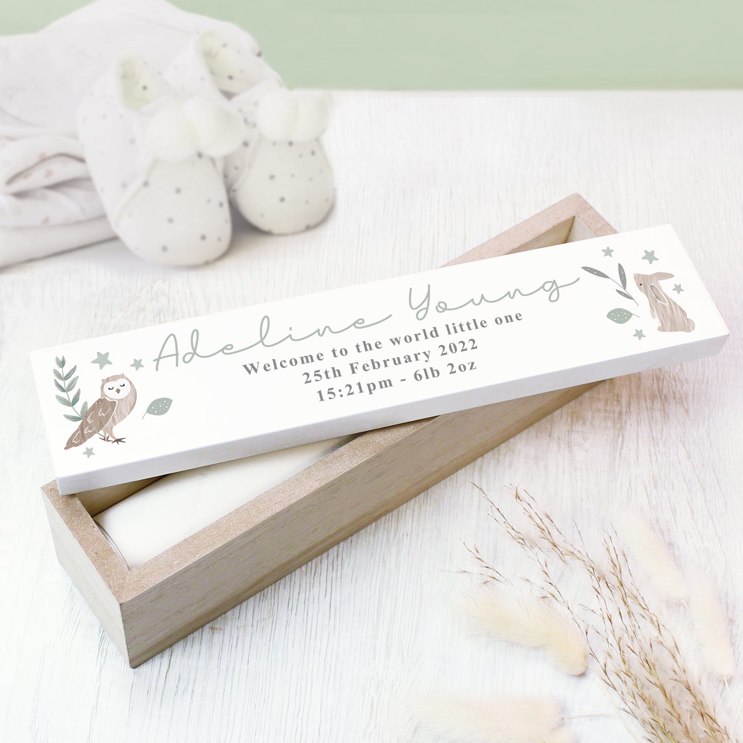 Personalised Woodland Animals Wooden Certificate Holder