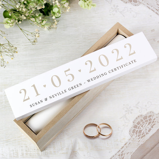 Personalised Big Date Wooden Certificate Holder