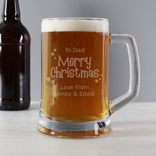 Personalised Merry Christmas Pint