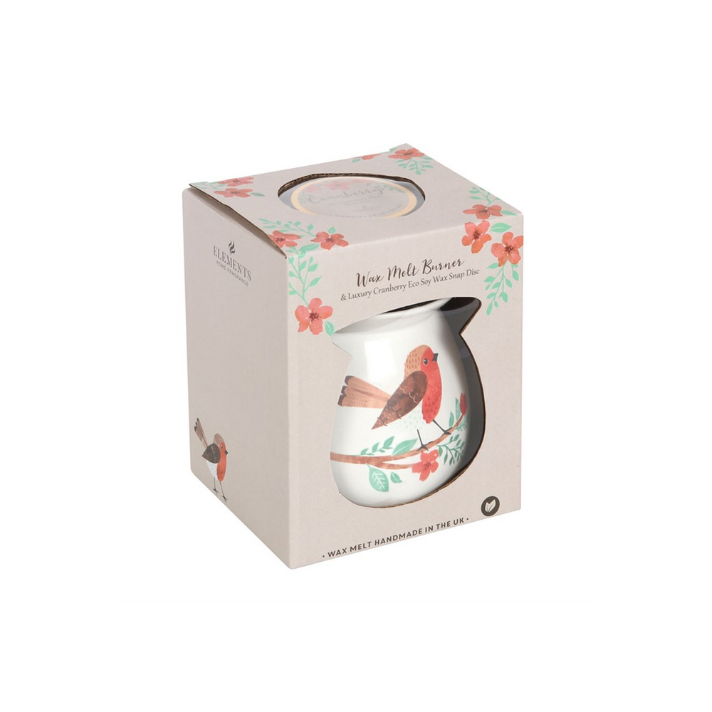 Garden Robin Wax Melt Burner Gift Set