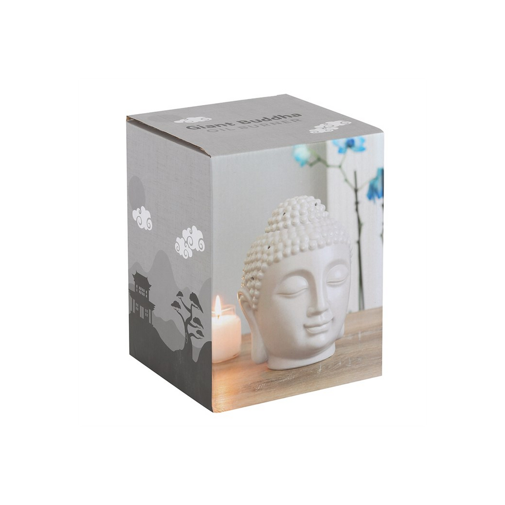 Large Grey Buddha Head Oil Burner