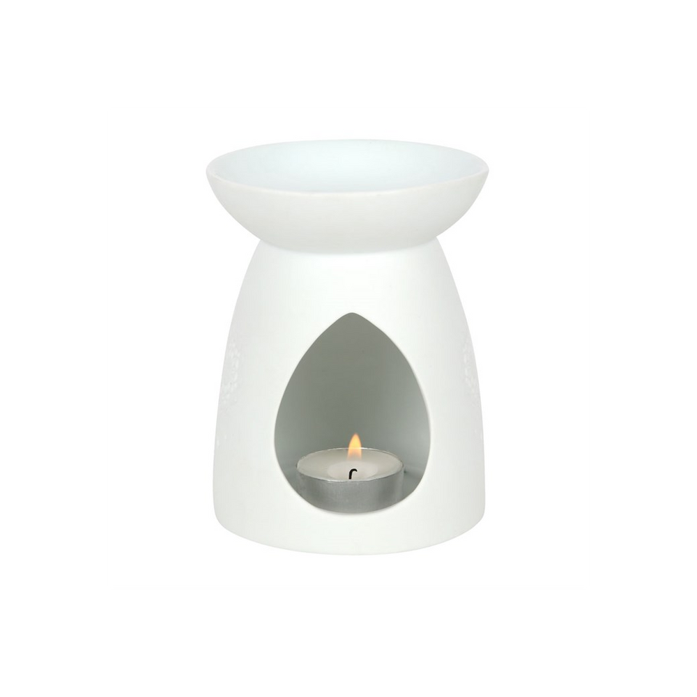 White Ceramic Buddha Face Oil Burner