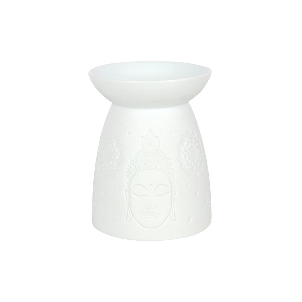 White Ceramic Buddha Face Oil Burner