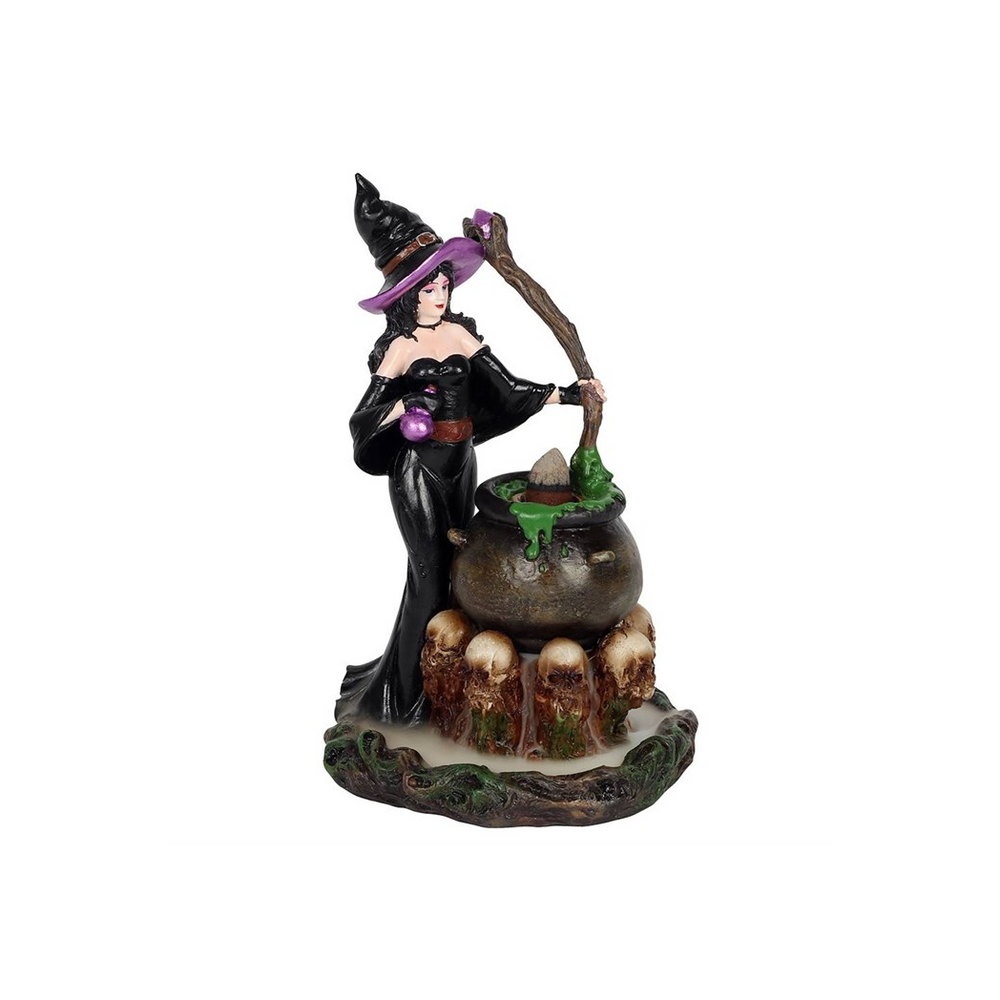 Witch with Cauldron Backflow Incense Burner