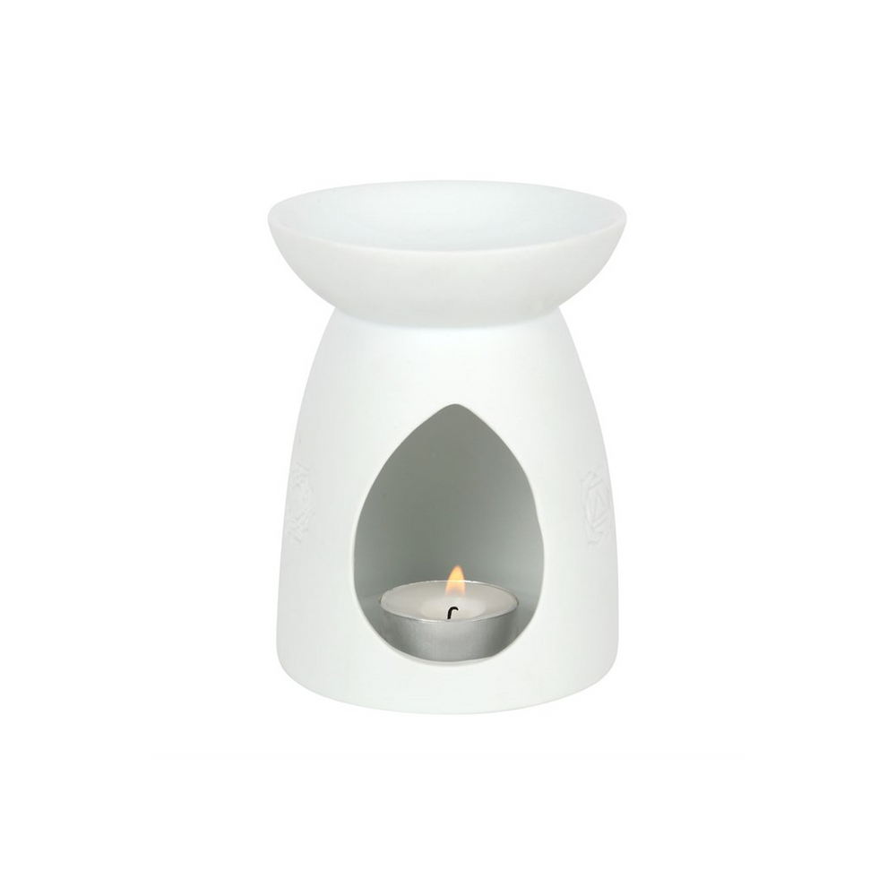 White Ceramic Seven Chakra Oil Burner