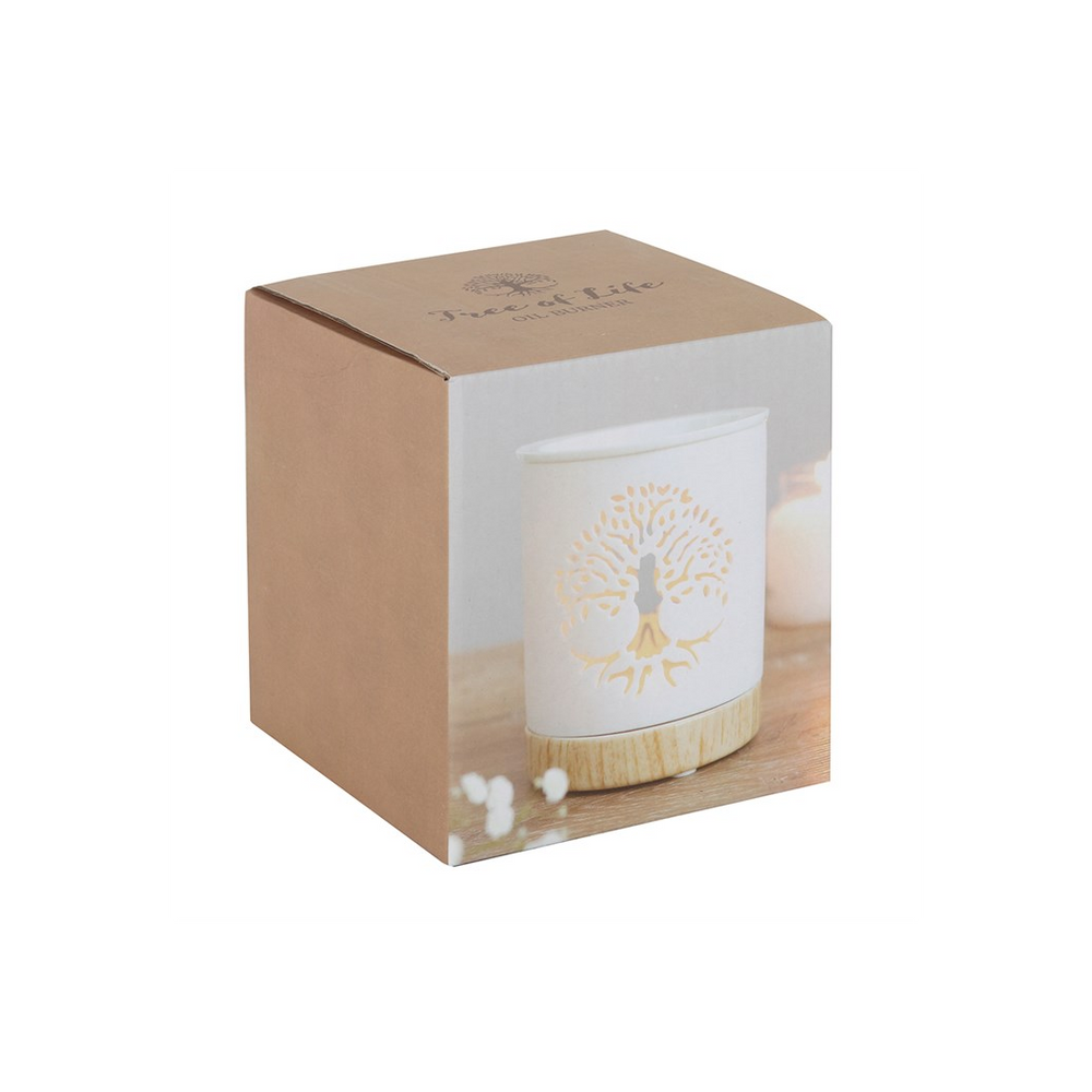 White Tree of Life Cut Out Oil Burner