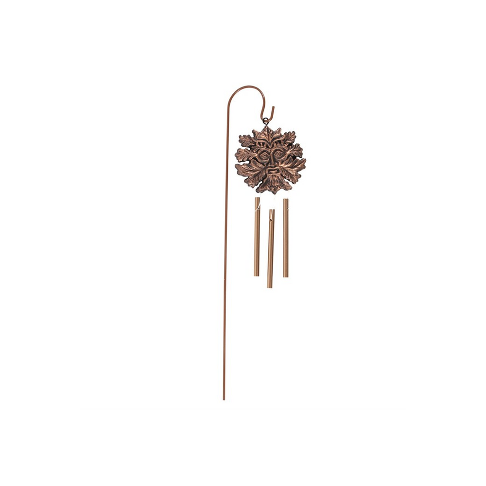 Bronze Effect Green Man Windchime Stake