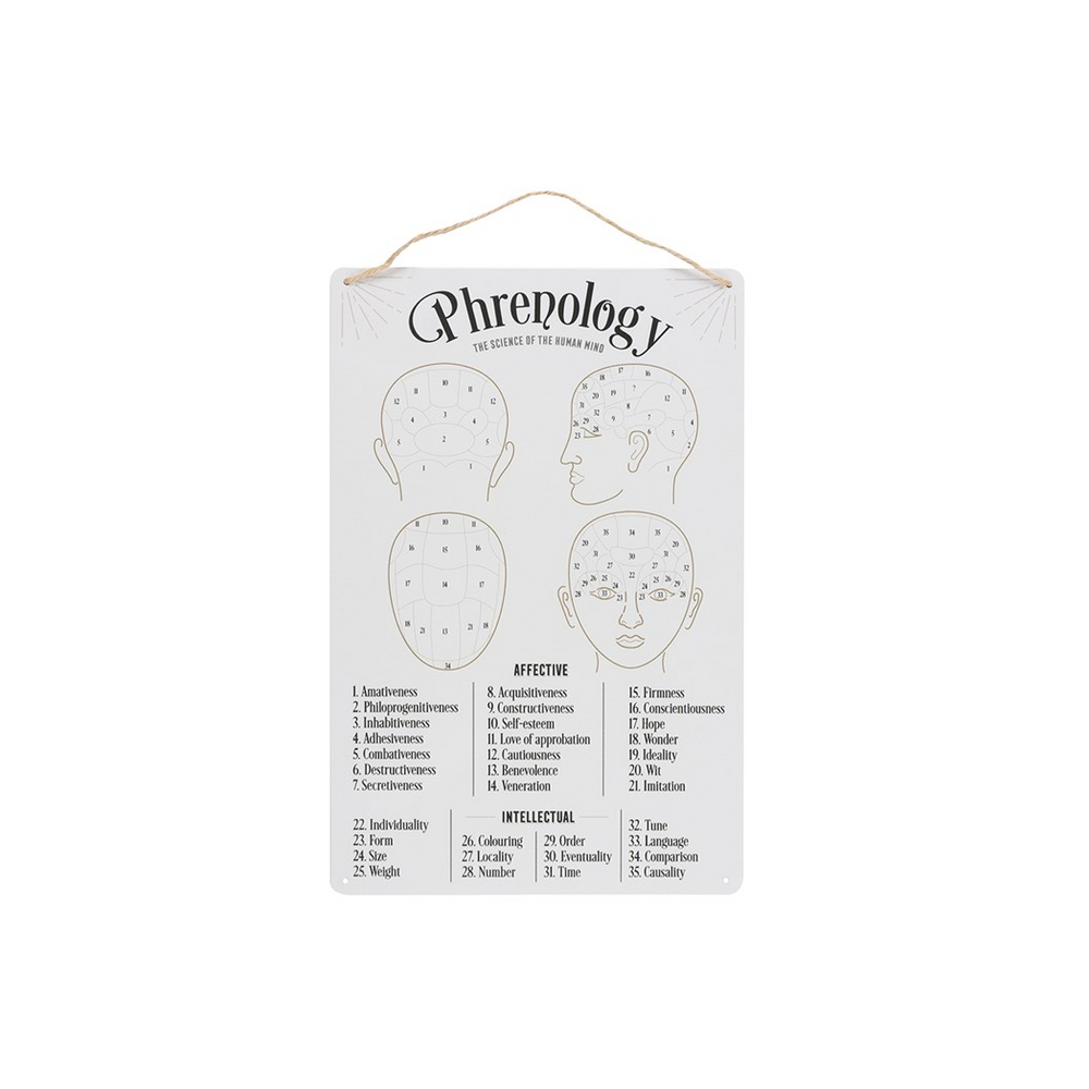 Phrenology Map Metal Sign