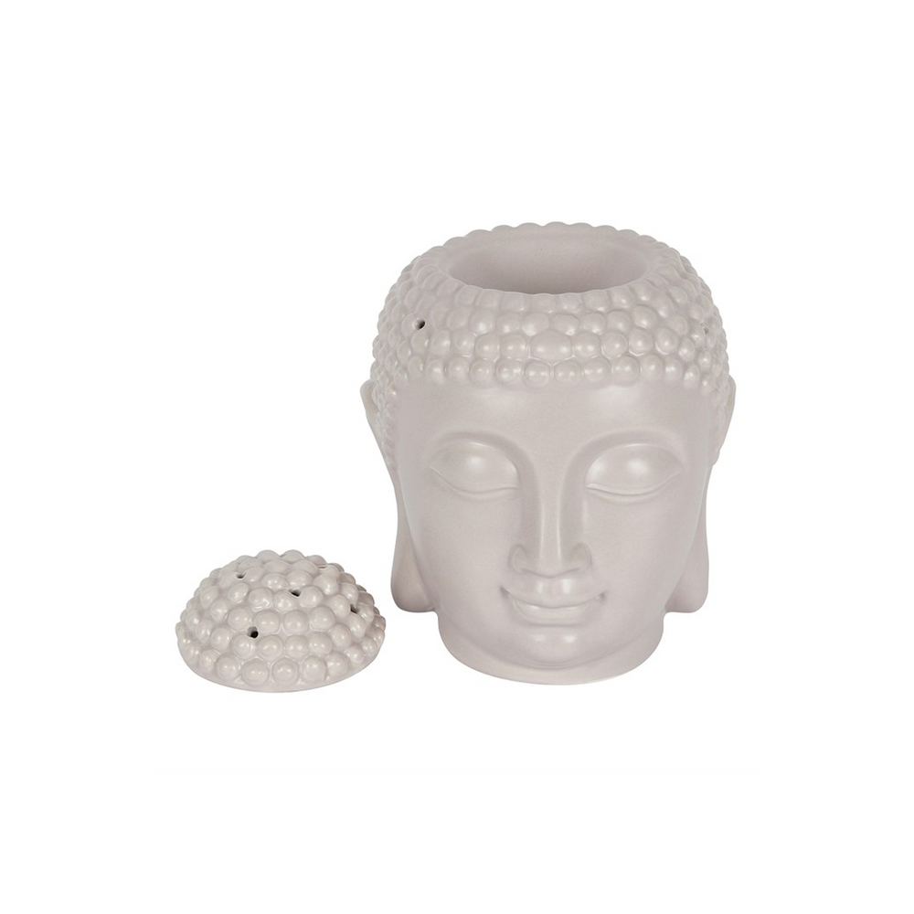 Large Grey Buddha Head Oil Burner