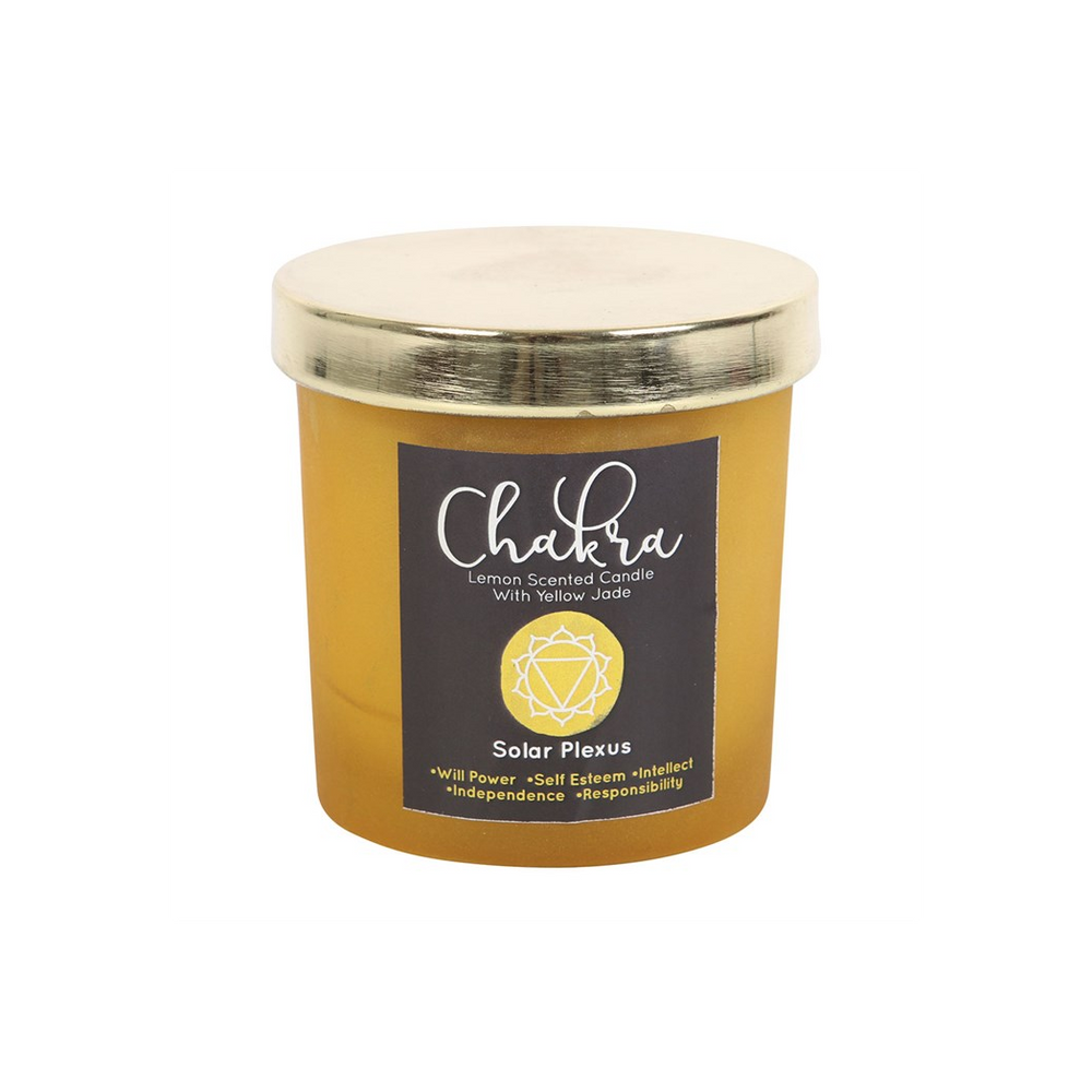 Solar Plexus Chakra Lemon Crystal Chip Candle