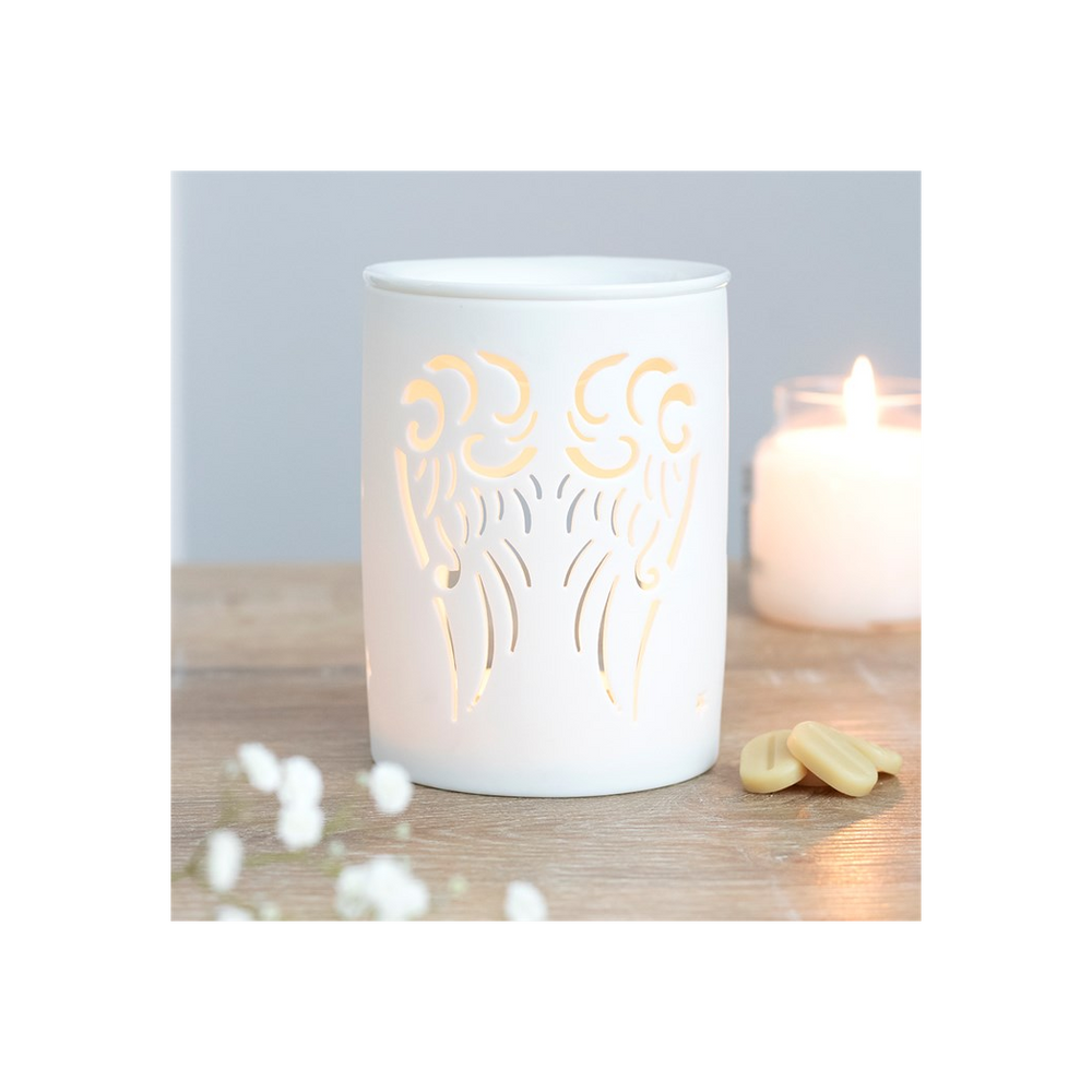 White Angel Wings Cut Out Oil Burner