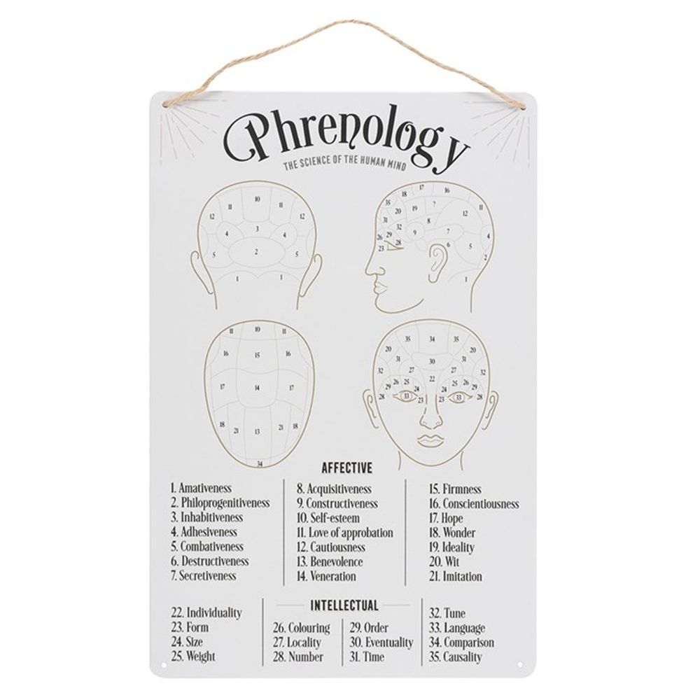 Phrenology Map Metal Sign