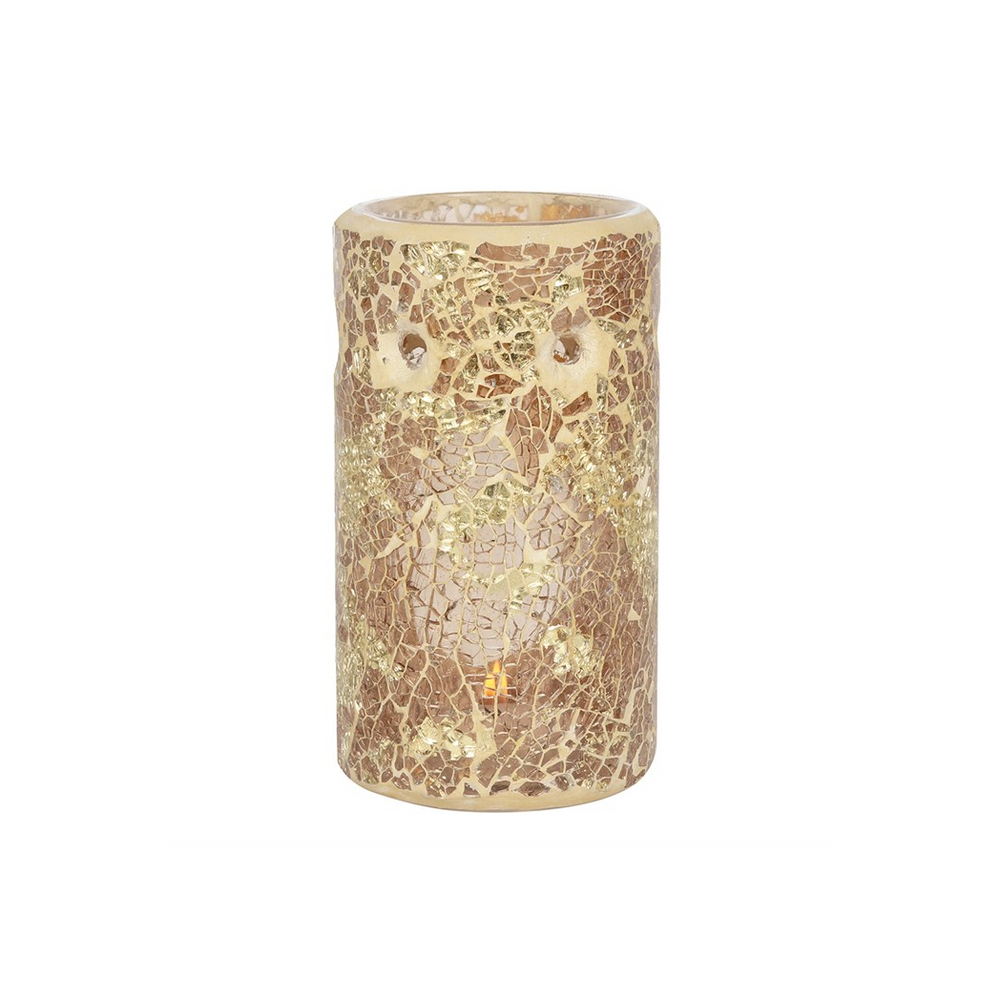 Gold Pillar Crackle Glass Oil Burner