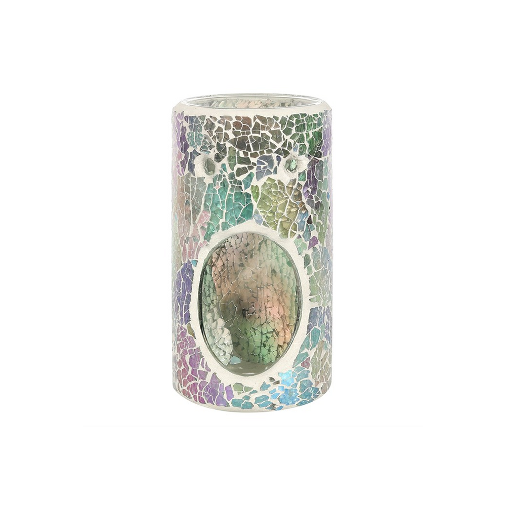 Pillar Light Blue Iridescent Crackle Oil Burner