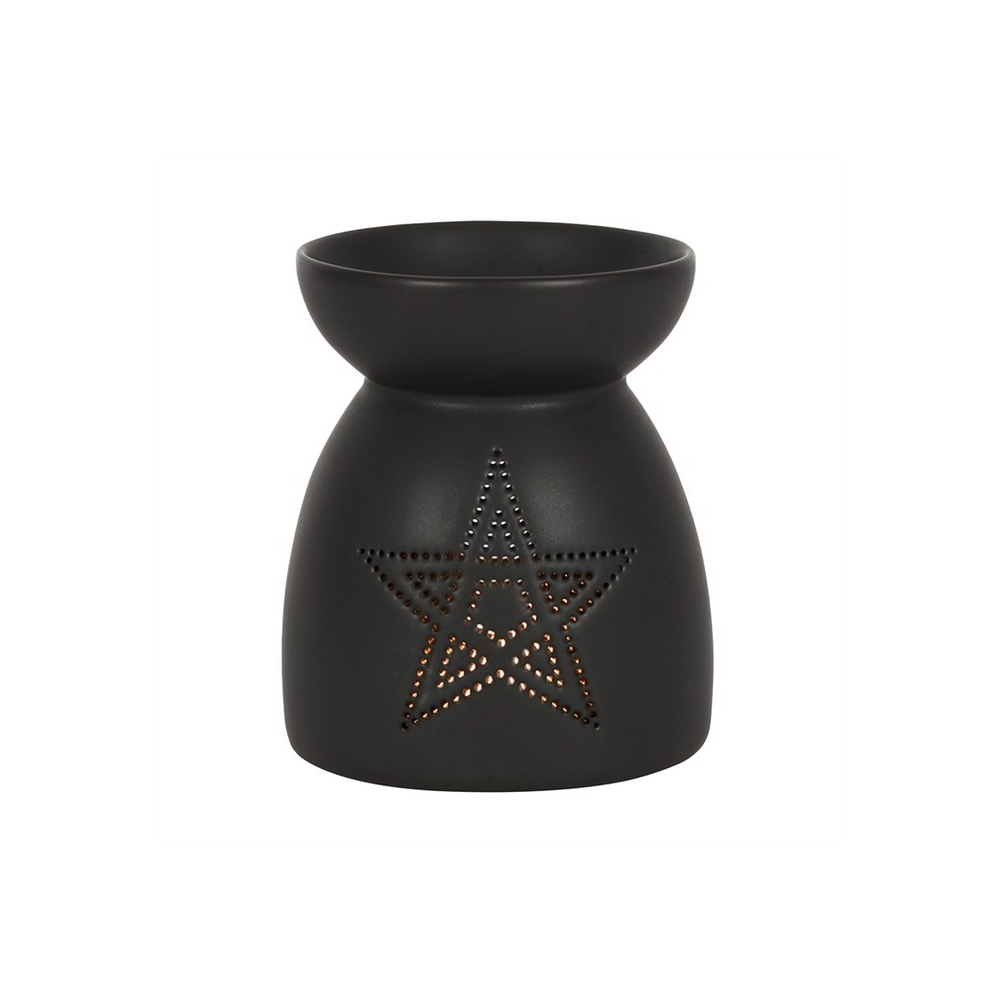 Black Pentagram Cut Out Oil Burner