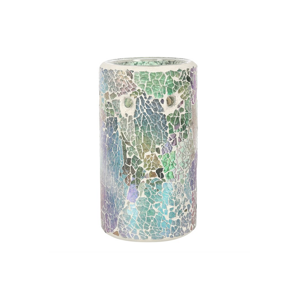 Pillar Light Blue Iridescent Crackle Oil Burner