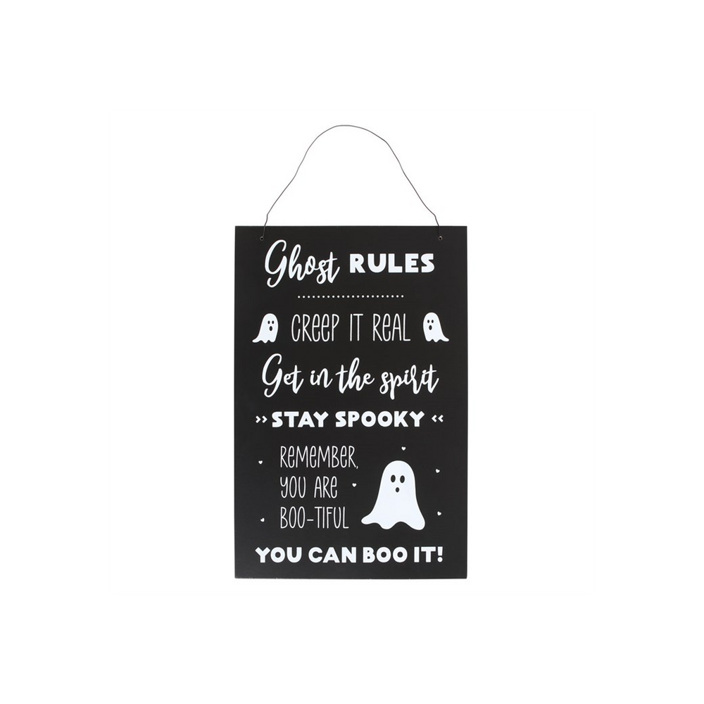 30cm Ghost Rules Hanging Sign