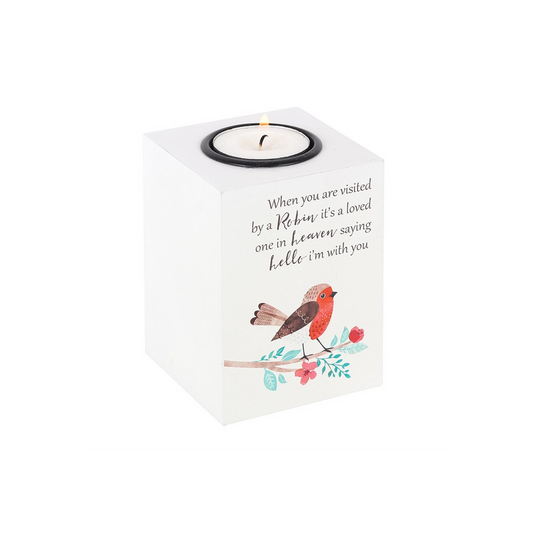 Visited by a Robin Tealight Holder