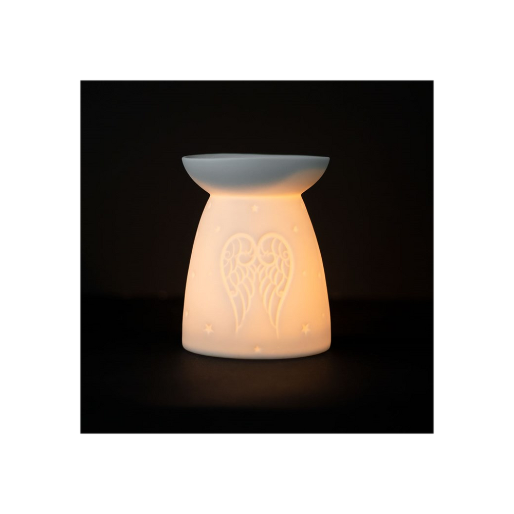 White Ceramic Angel Wings Oil Burner