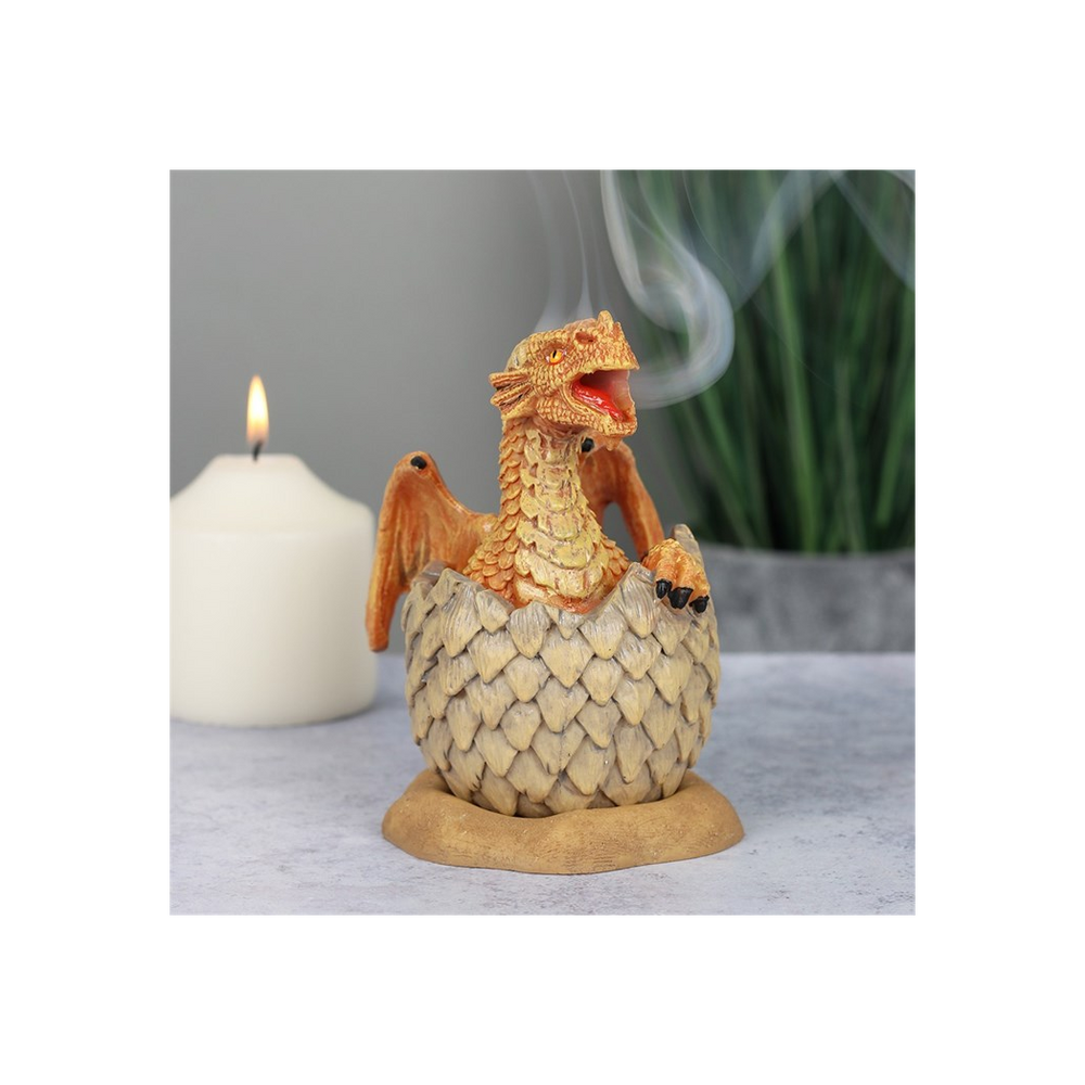 Yellow Hatching Dragon Incense Cone Burner