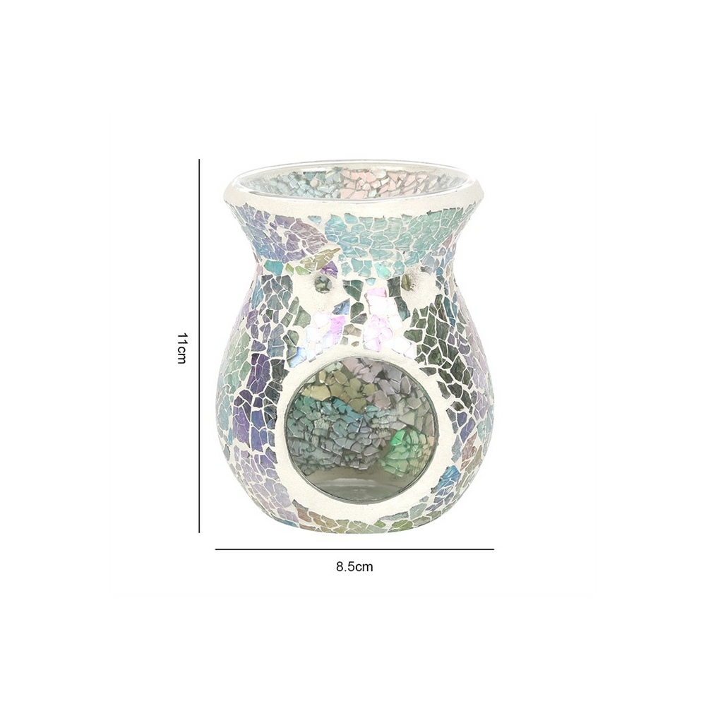 Small Light Blue Iridescent Crackle Oil Burner