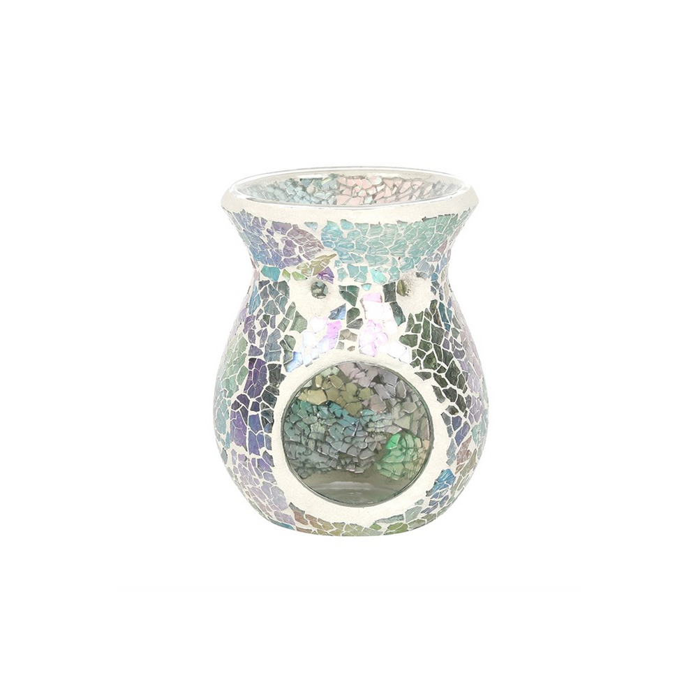 Small Light Blue Iridescent Crackle Oil Burner