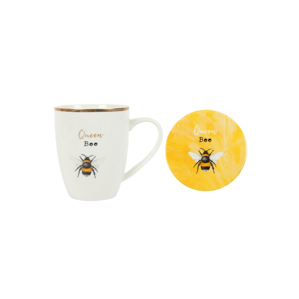 Queen Bee Ceramic Mug and Coaster Set